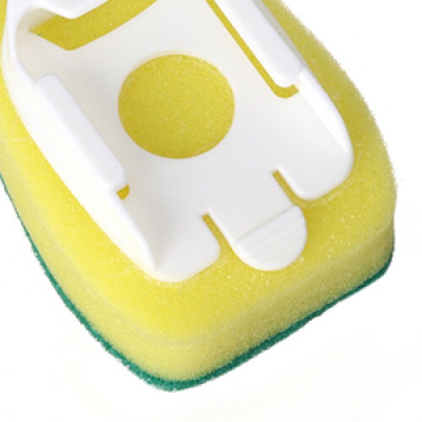 Tongkat Cuci Piring Tugas Berat, 1 Tongkat dengan 7 Kepala Isi Ulang Pengganti, Spons Cuci dengan Gagang, Spons Gosok untuk Dapur